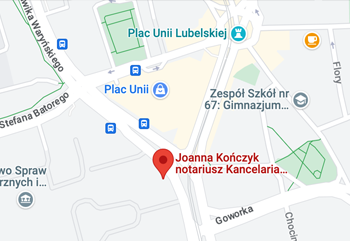 Notary Office of Joanna Kończyk Notary Public in Warsaw directions